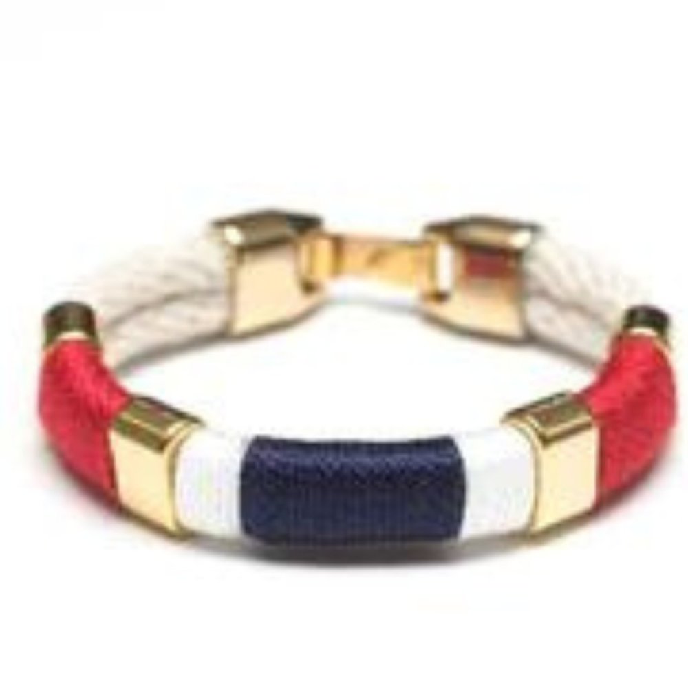 Womens Allison Cole Bracelet Newbuy - Ivory/Red/White/Navy/Gold, Small NWOT